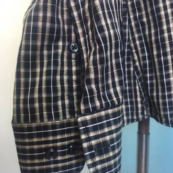 PRONTO UOMO Men Long Sleeve Button Down Plaids 100% Cotton Dress Shirt Sz Large - Picture 4 of 9